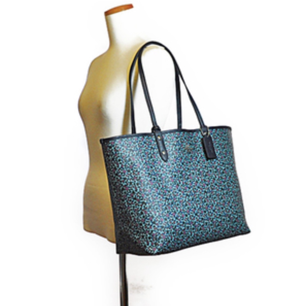 NWT COACH Reversible City Tote Ranch Floral Print - Picture 3 of 8